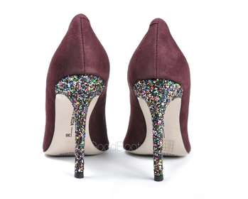 BRAVO MODA 1626/SLIWKA ZAMSZ+BROKAT