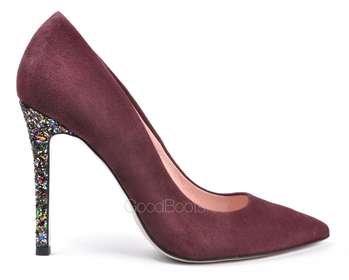 BRAVO MODA 1626/SLIWKA ZAMSZ+BROKAT