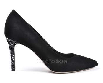 BRAVO MODA 1679/CZARNY ZAMSZ + BROKAT