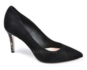 BRAVO MODA 1679/CZARNY ZAMSZ + BROKAT