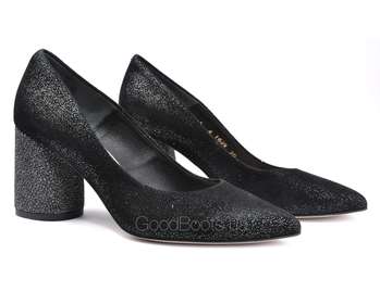 BRAVO MODA 1669/CZARNY BROKAT ZAMSZ