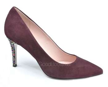 BRAVO MODA 1679/SLIWKA ZAMSZ+BROKAT